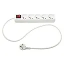 [133657 ZEN12] Power strip 5 ground, white