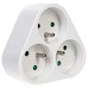 [110037 ZEN12] 3-ground wall power strip, white