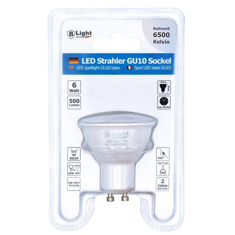 Spot LED GU10 - 5 watts - blanc froid (6500 K)