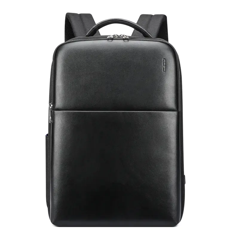 [18911A] Large black leather backpack
