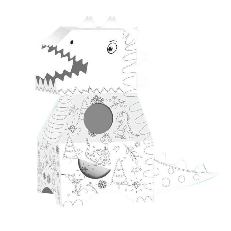 Grand dinosaure en carton à monter, colorier ou peindre.