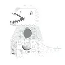 [Y817] Grand dinosaure en carton à monter, colorier ou peindre.