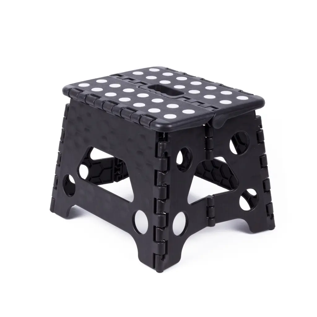 Folding stool black white small 80 kg