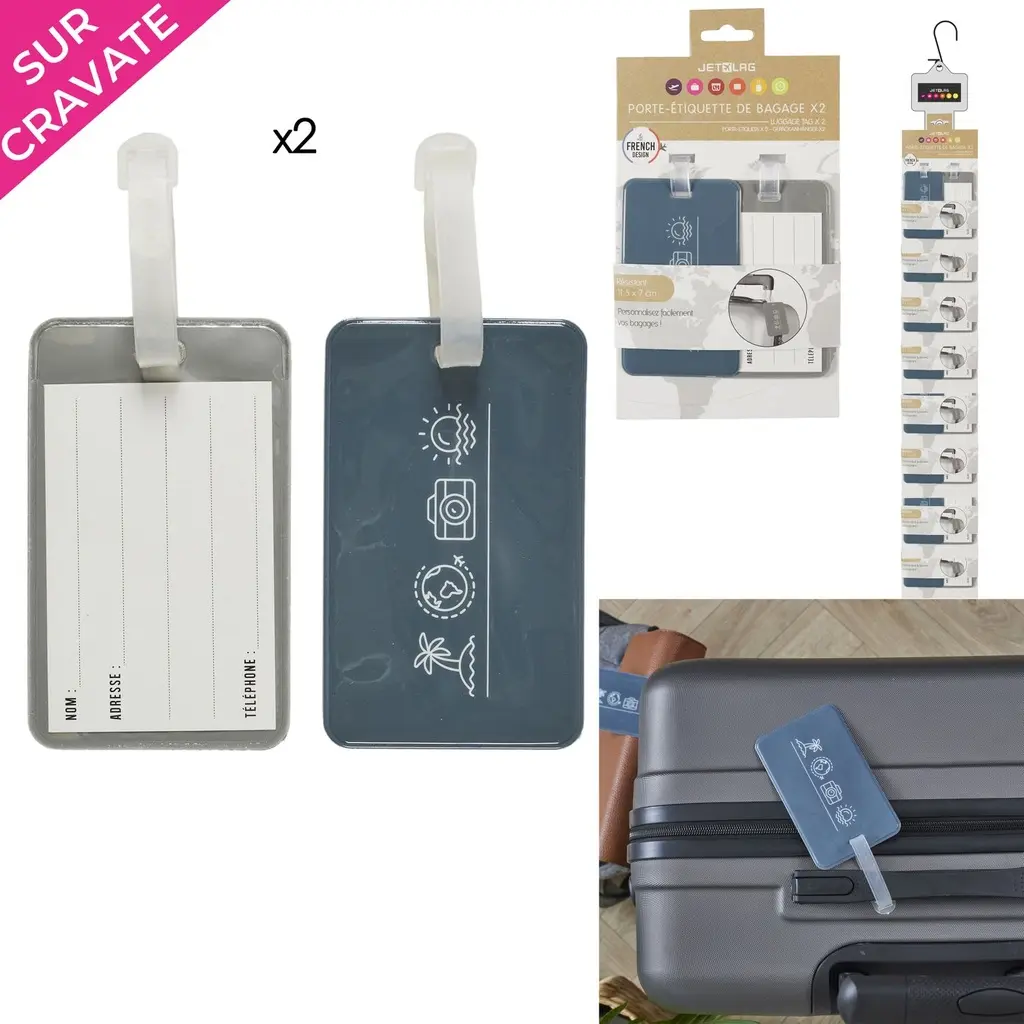Luggage tag holder x2
