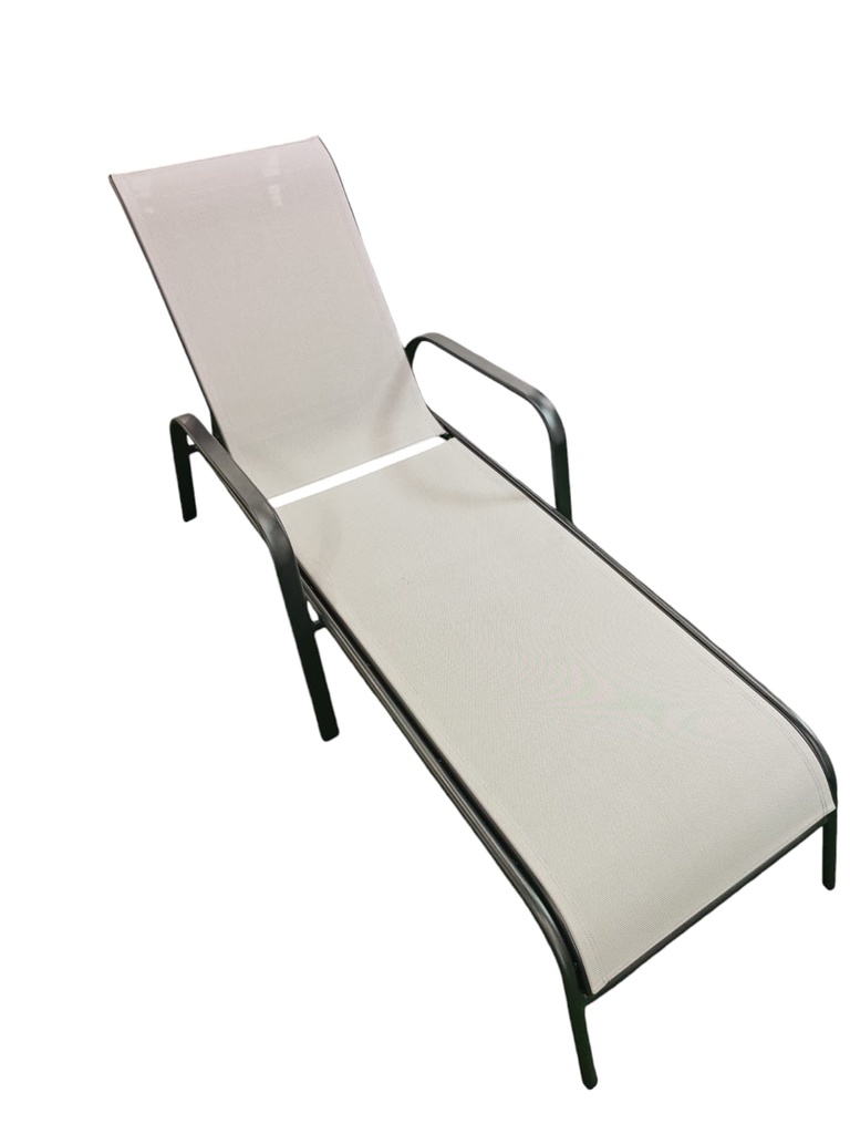 Reclining Grey Deckchair