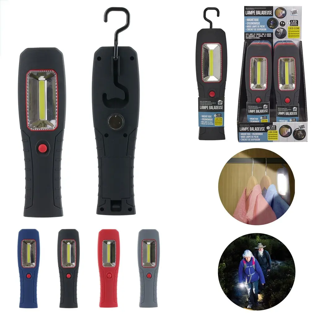 Magnet cob led portable lamp with hook
