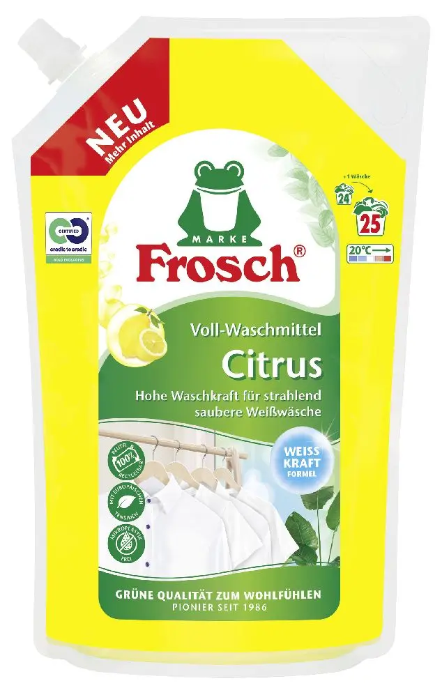 [9842931 ZEN12] Lessive Frosch Citrus Full-Wash 25 charges, 1500 m