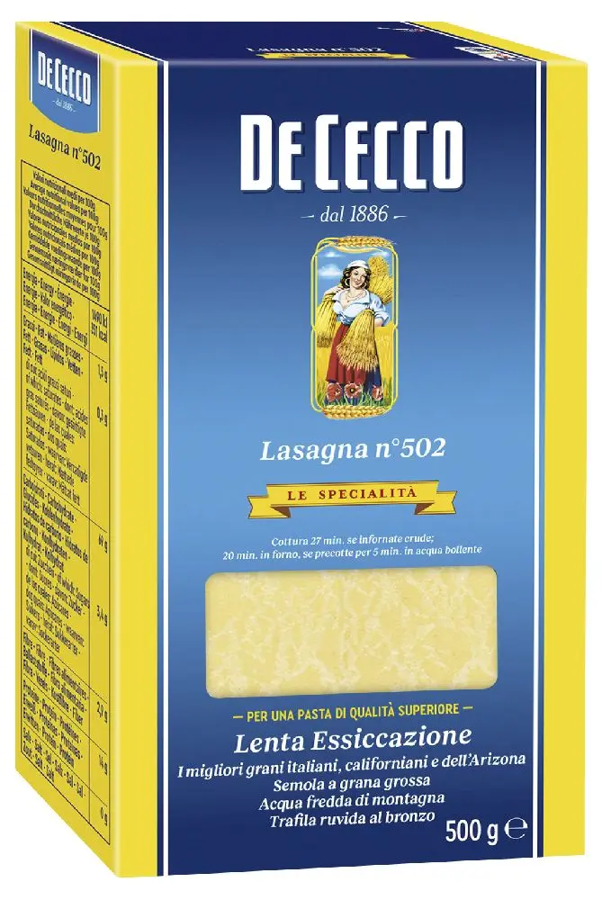 [2267731 ZEN12] De Cecco Lasagne wheat 500g