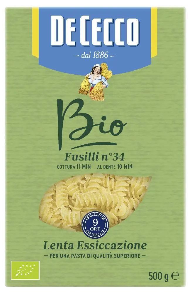 [0473793 ZEN12] De Cecco pâtes fusilli bio n.34, 500g 
