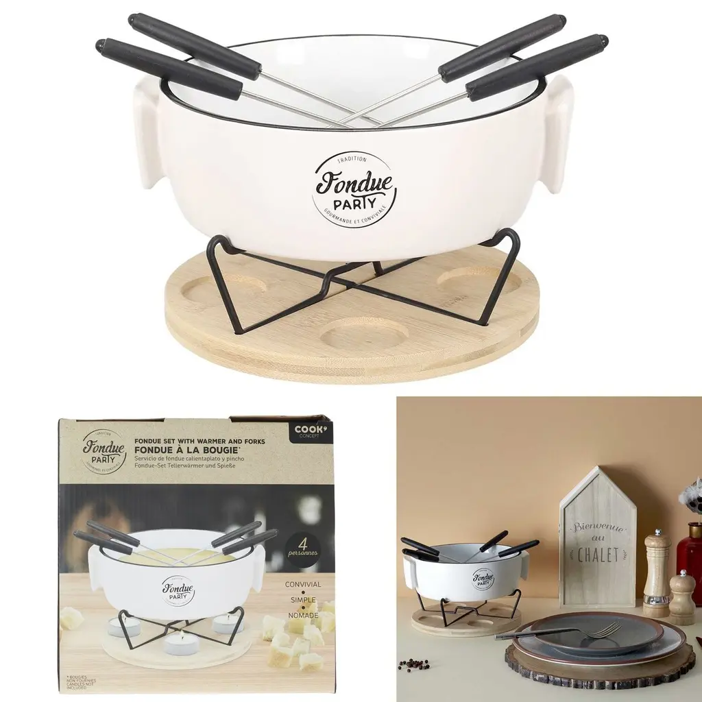 [KA4599 ZEN12] Hot pot fondue set and spades x4