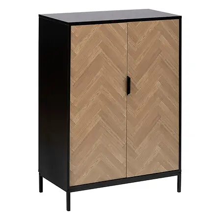 Black herringbone cabinet