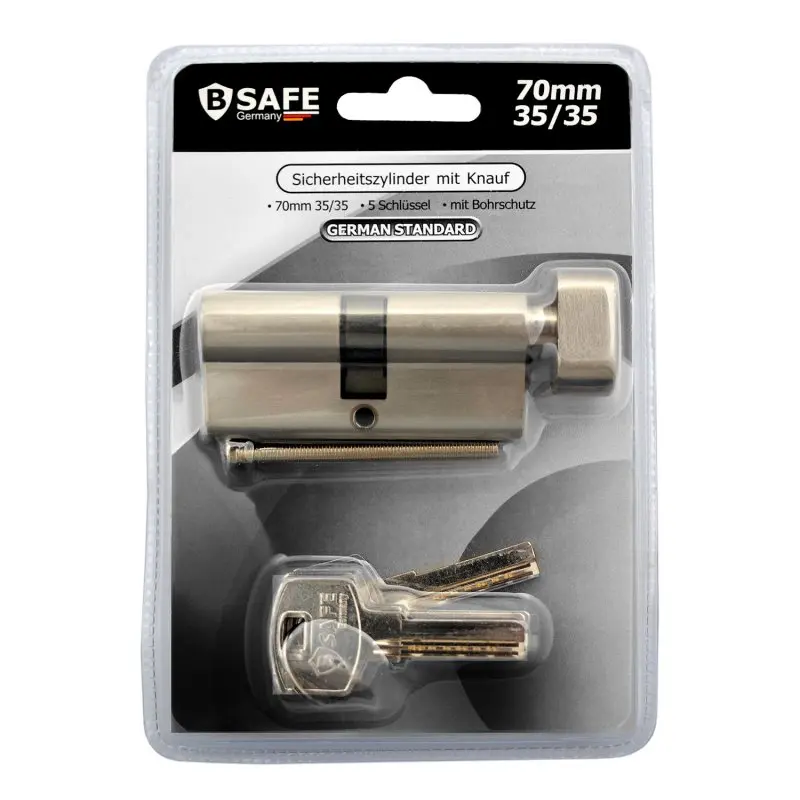 [34915 ZEN12] Safety button cylinder 70 mm (35/35) with 5 keys