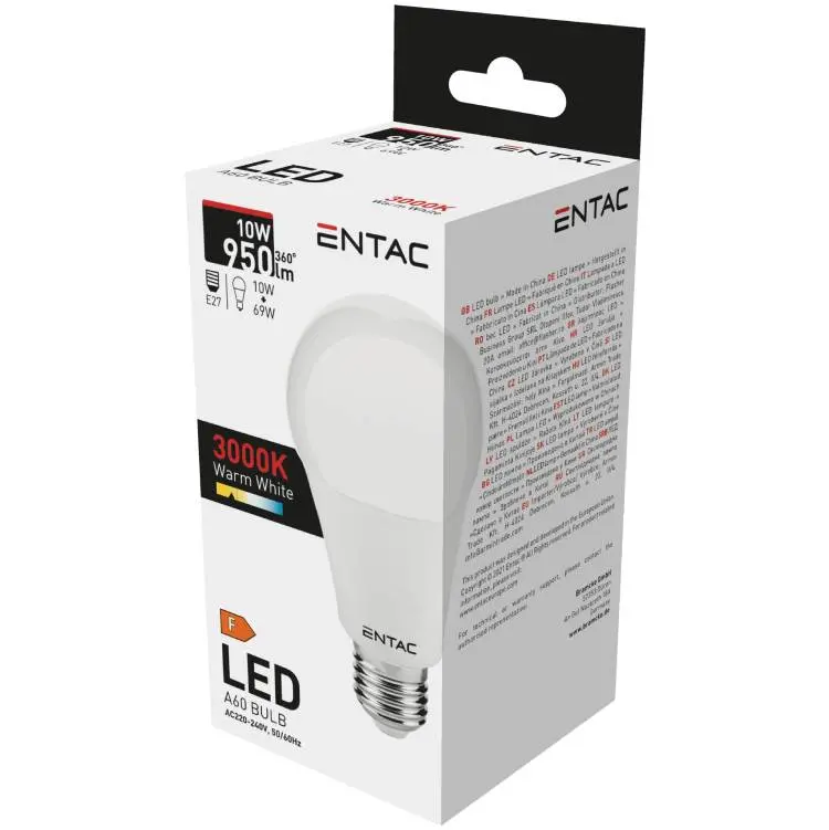Ampoule LED Entac 10 W E27 3000 K, 1 pièce