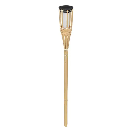 Outdoor solar torch bamboo maceo natural h70,