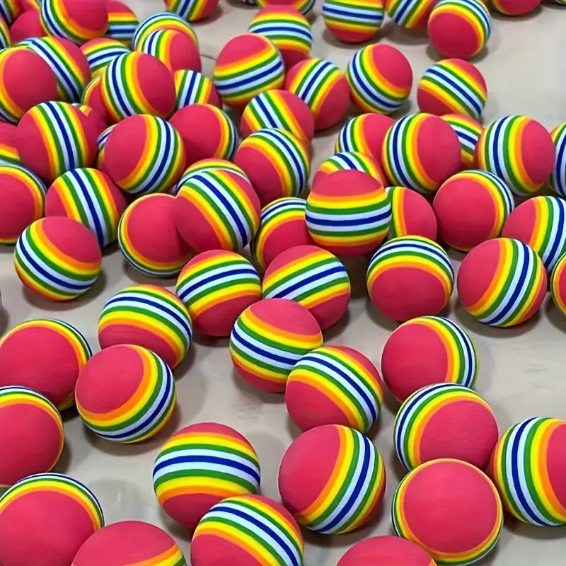 Rainbow Striped Foam Cat Ball