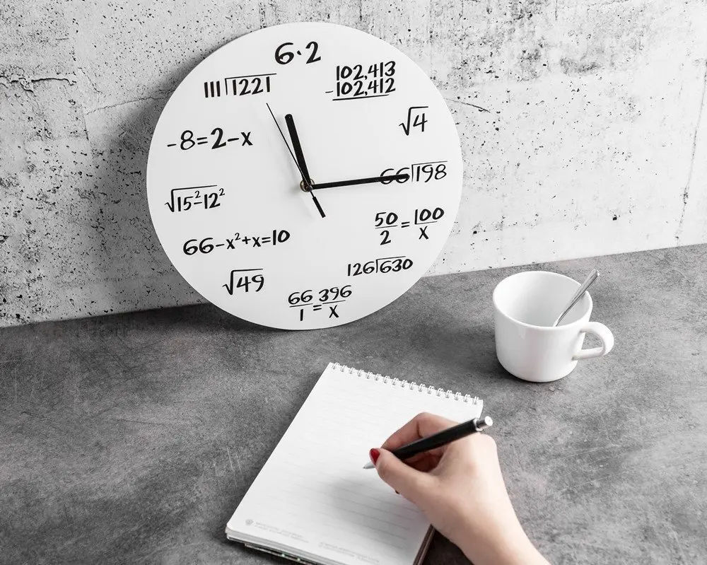 Mathematical clock - White