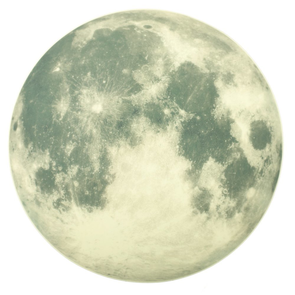 Moon sticker shining in black diam20cm