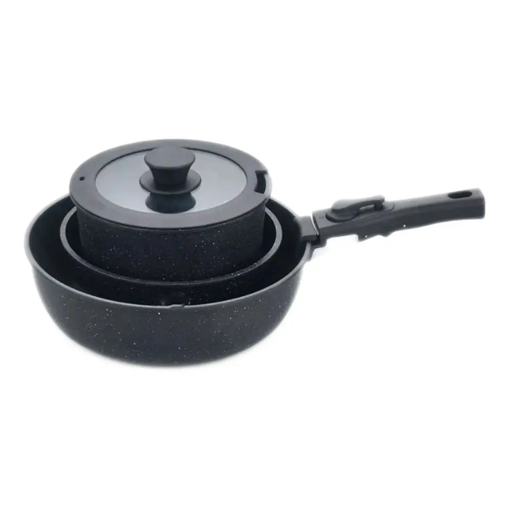 [holm8562 ZEN23] Batterie de cuisine 5 pièces avec poignées amovible