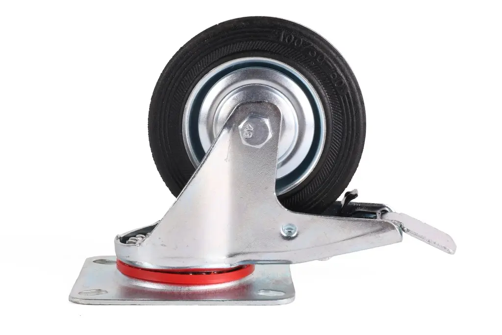 Roulette pivotante + frein 100 mm