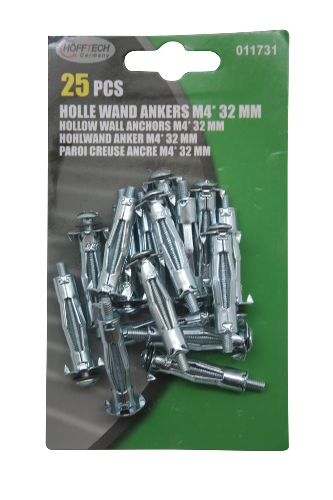 Hollow wall anchors M4 x 32 mm 25 pieces