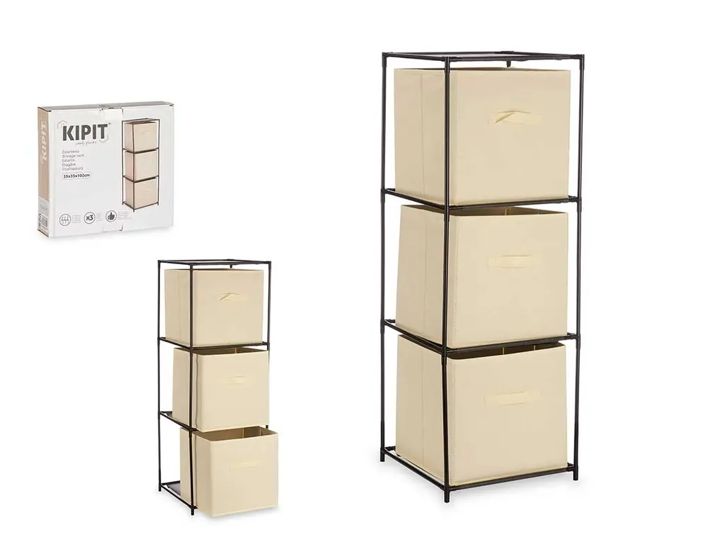 [84350 ZEN24] Shelf 3 drawers tint natural