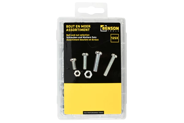 Selection de boulons et d'ecrous 125 pc