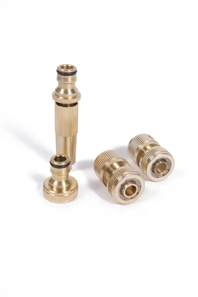 4pc Brass Pipe Fitting Set