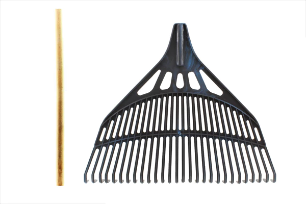 [5999040000000 ZEN24] Balai a Feuilles Plastique Manche 66 cm NOIR