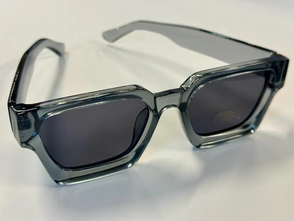 [23] (23) Transparent gray rectangular sunglasses. Cat.3 glasses.  THIS