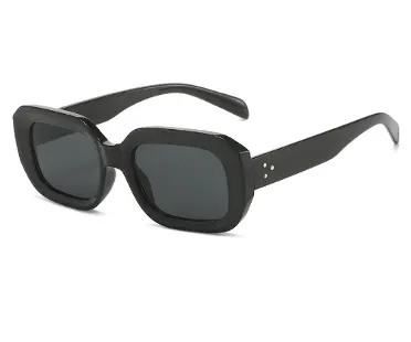 (6 - 88968) Black rectangular sunglasses. Cat.3 glasses. Strong luminosity. THIS