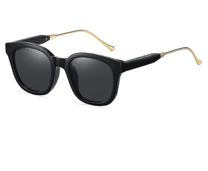 [24 - 81043] (24 - 81043) Lunettes noir et branches métal doré. Cat.3. Forte luminosité. CE