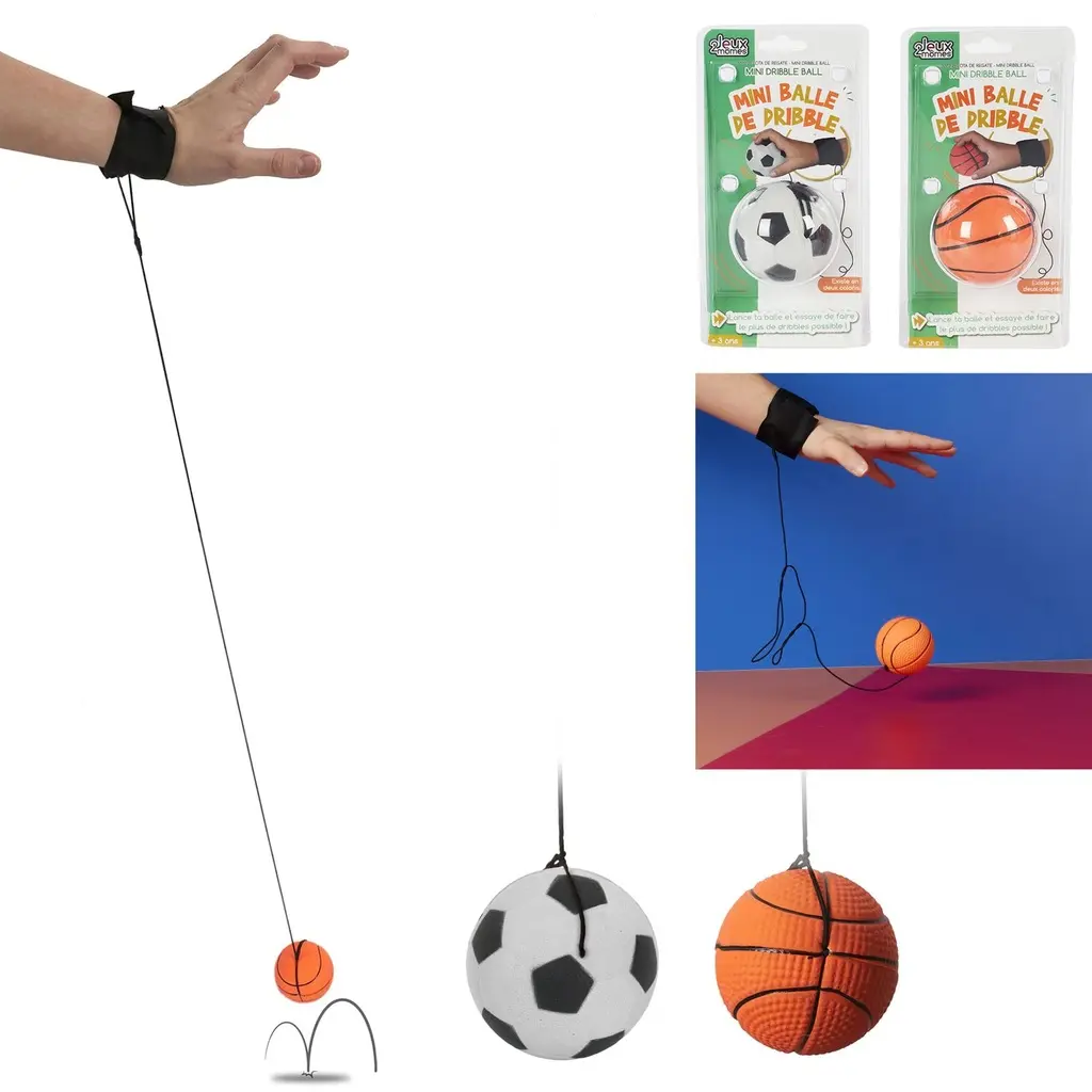 Mini Balle de Dribble avec elastique 6.3cm