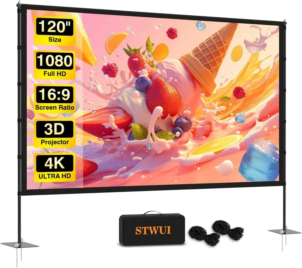 Ecran de projecteur extérieur avec support 120 pouces
