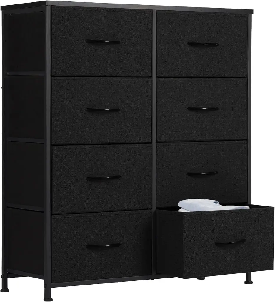 [CAB-8BC-V2-BK] 8 drawer chest of drawers (Noir)