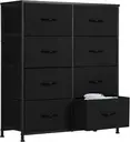 [CAB-8BC-V2-BK] Commode 8 tiroirs (Noir)