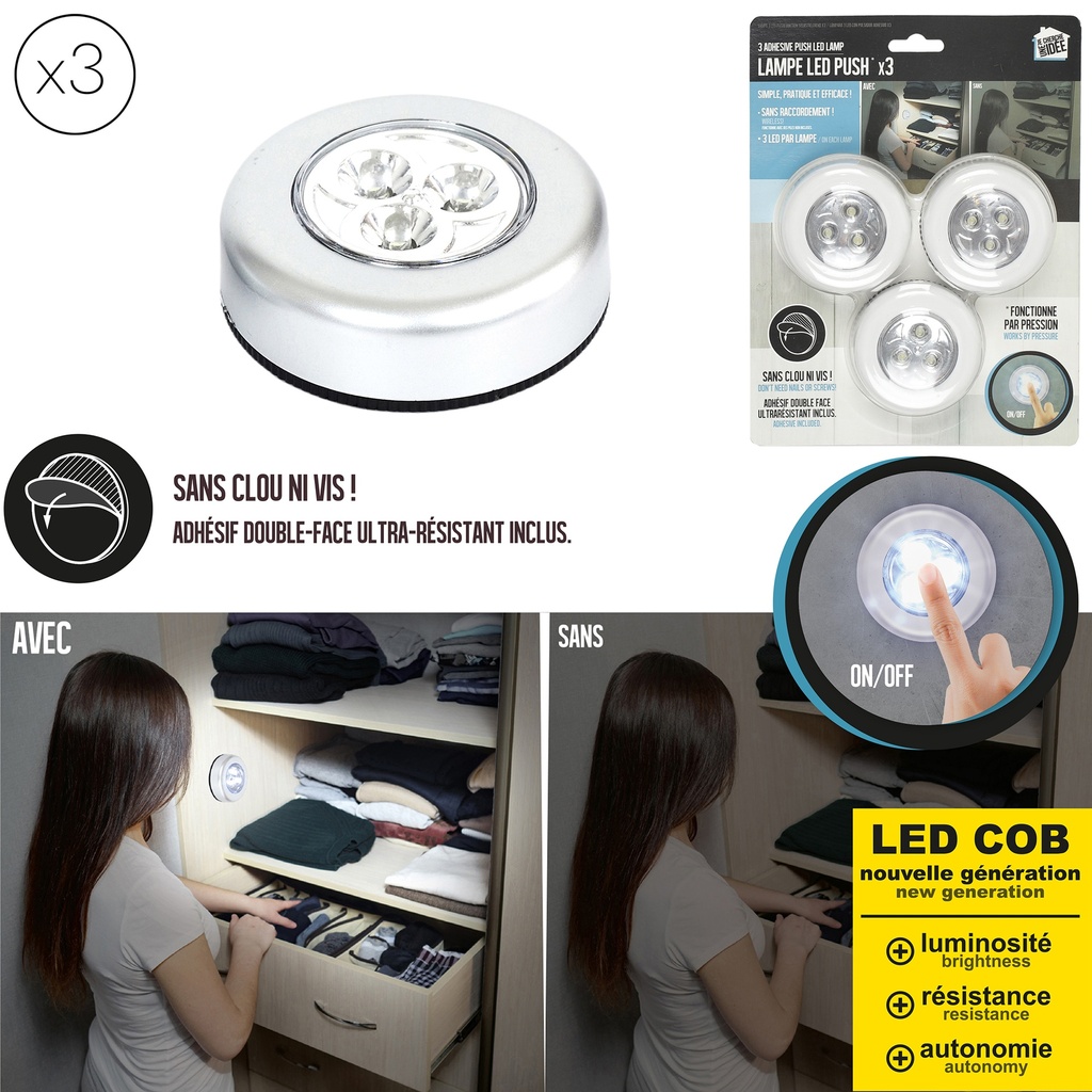 3 leds pressure lamp x3