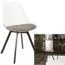 [HD0553 ZEN28] Transparent chair with taupe cushion