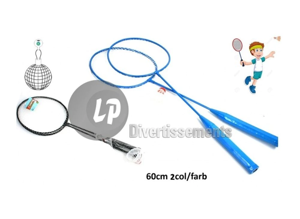 [b14196 ZEN31] Set de badminton – 2 raquettes + 1 volant – Mix 60 cm