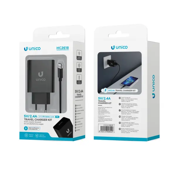 [HC2618 - 17296 ZEN30] Chargeur USB 5 V 2,4 A avec câble USB vers Lightning