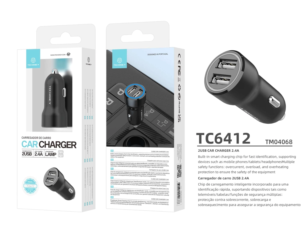 [TM04068 ZEN2901] Chargeur de voiture 2,4 A avec prise allume-cigare