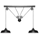[178934 ZEN2901] Ezio black metal pendant light L120 cm