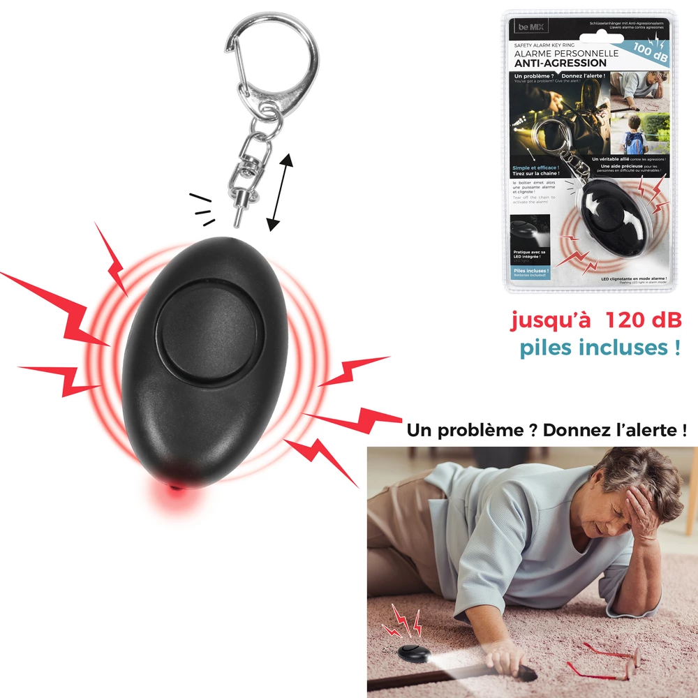 Porte-clés alarme personnelle anti-agression