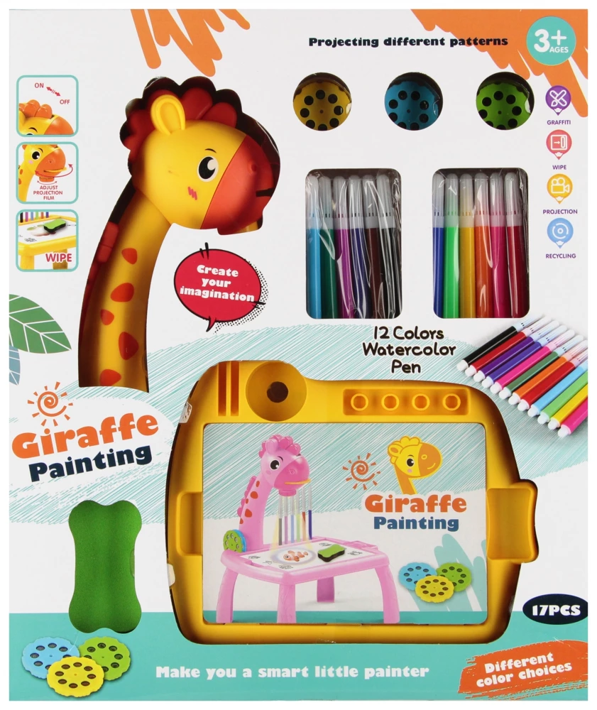 [544636 ZEN29] Giraffe Painting Box with accessories – 30x36 cm +3