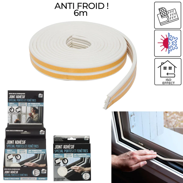 Joint adhésif mousse pour fenêtre et porte