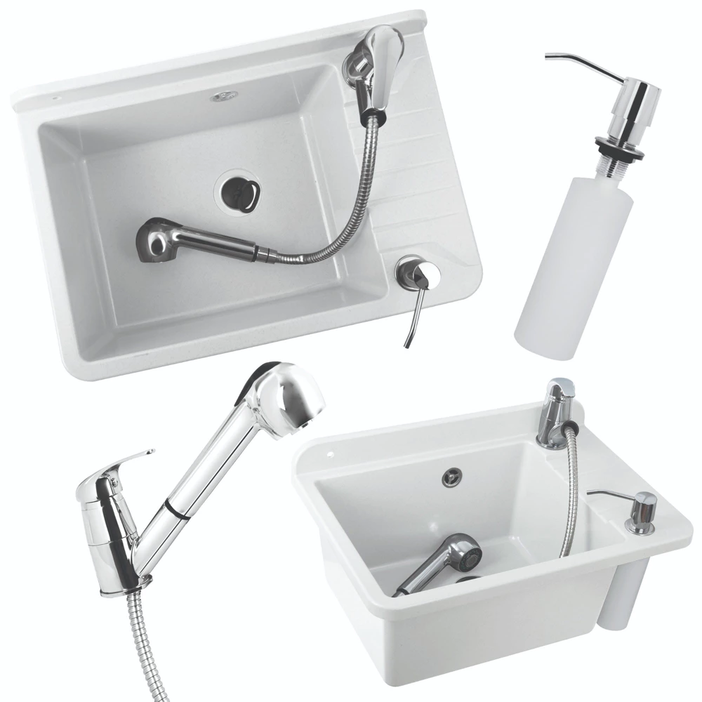 [ADG.Z.00575.B638.D ZEN29] Kitchen or utility sink with ZELVO faucet