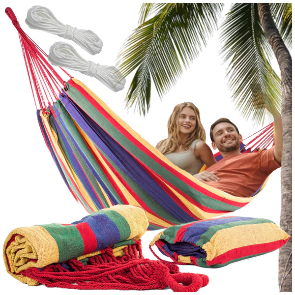 Hamac de jardin XXL pour deux personnes multi color
