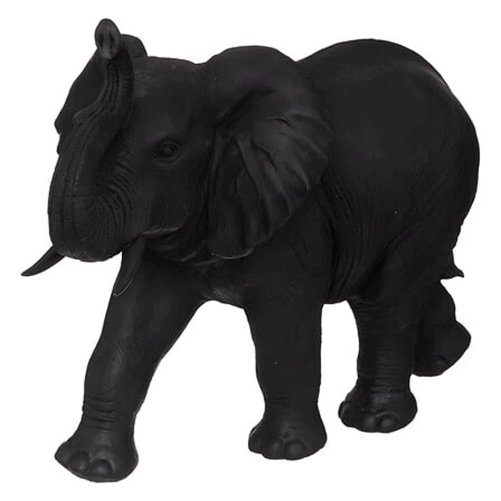 [185993 ZEN29] Decorative elephant in resin Alban H52 cm – dark gray
