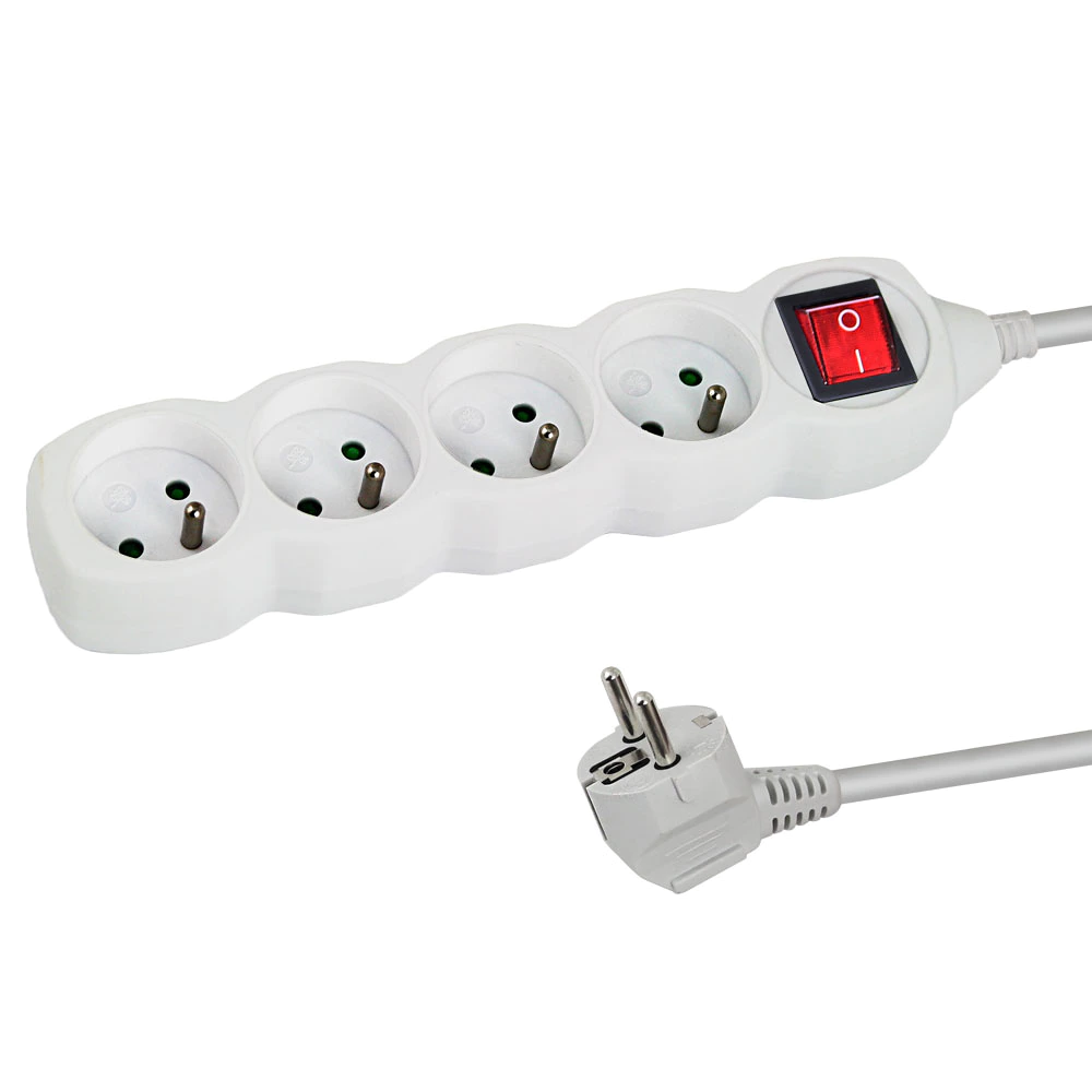 [ELK212W ZEN29] 4-outlet power strip – 1.5 m, white