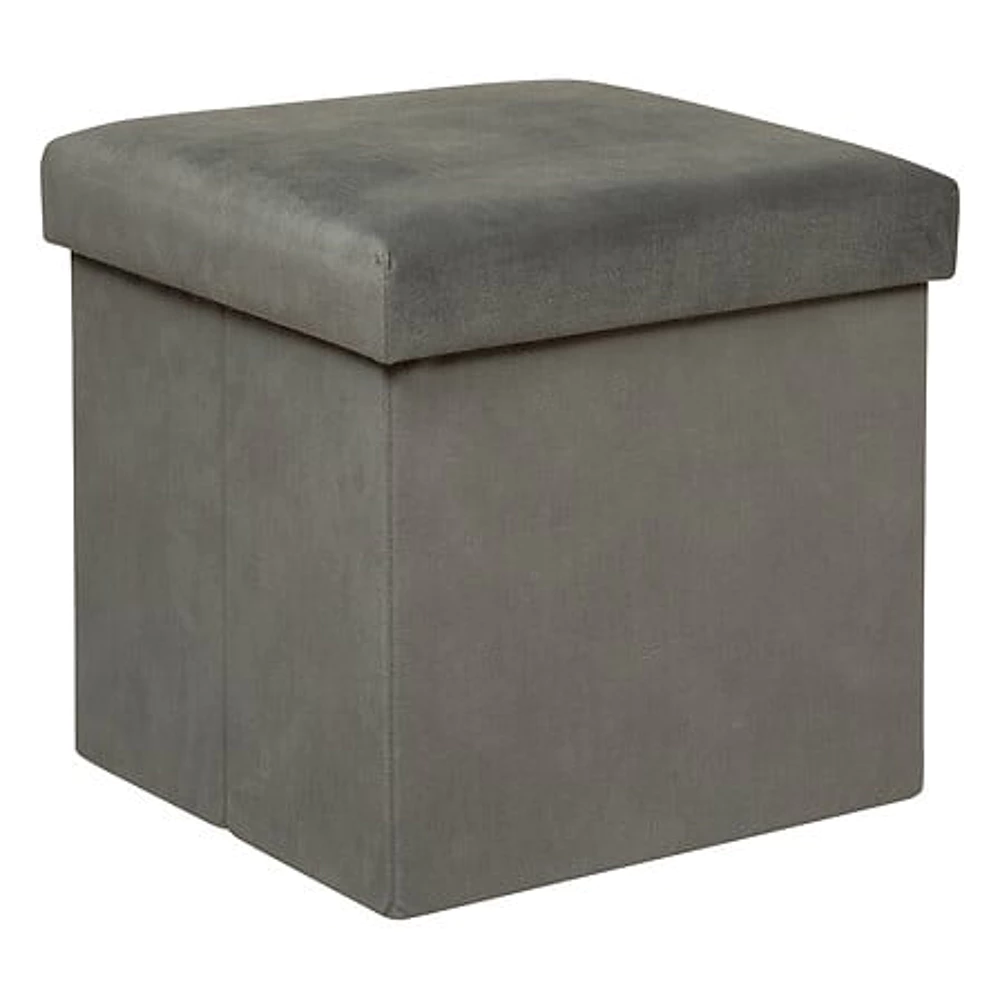 [197332A ZEN29] Lilou gray foldable pouf
