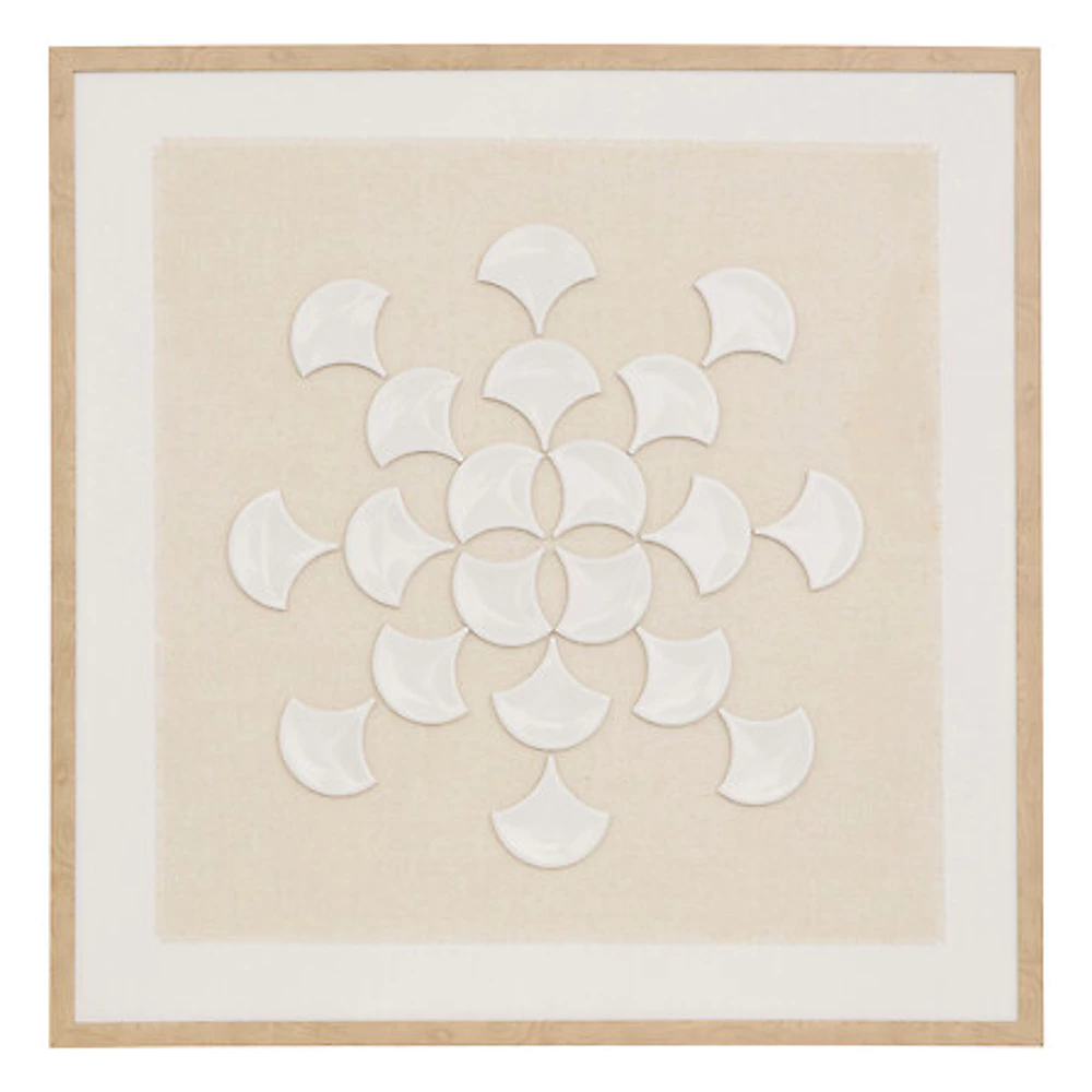 [212944 ZEN29] 3D canvas fan Houria 78x78 cm – beige